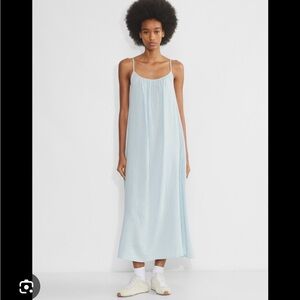 Aritzia Babaton blue linen dress